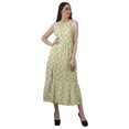 thumbnail image 2 of Moomaya Robe Maxi Sans Manches à Col Licou Imprimée avec Fente avant Robe d'Été pour Femme, 2 of 4