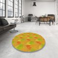 thumbnail image 4 of Ahgly Tapis de Zone Carré Transitionnel Néon Orange Lavable en Machine, 5 Pieds Carré, 4 of 7