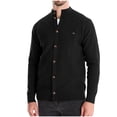 thumbnail image 2 of UVEASISHA Knit Cardigan Sweaters for Men Button Down Casual Stand Collar Pullover Sweater Lightweight Fashion Open Front Cardigans 2025 Fall Thin Knitted Jacket Todays Sales Today Black 2XL, 2 of 6