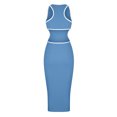 thumbnail image 4 of Birdeem Robe Ajustée Aguichant à Taille Ouverte pour Femmes, Col Rond, Couleur Unie, 4 of 8