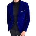 thumbnail image 1 of Bleu Royal Homme Velours Travail Bureau Formel Rendez-Vous Nuits Robes Soirée Modeste Détente Rave Veste Blazer Manteaux pour Hommes Uni Hiver Automne 2025 Vêtements m, 1 of 6