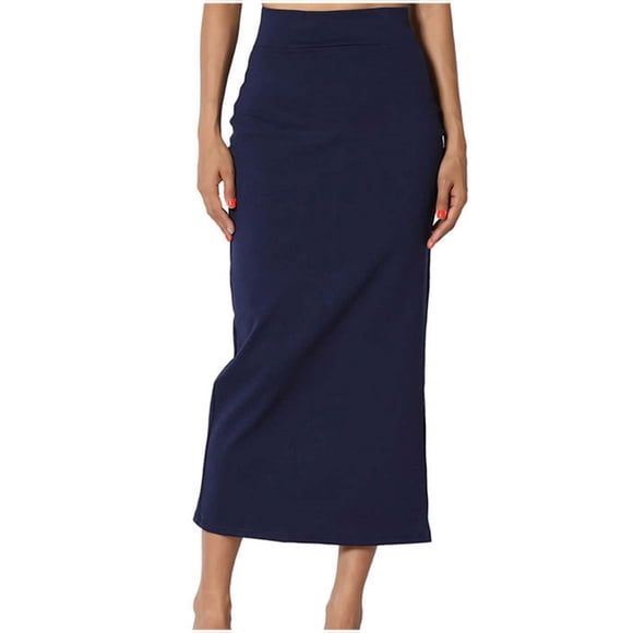 Tumotour Oversized Skirt For Women Solid Color Maxi Skirt High Waist Ruched Pencil Long Skirts Casual Slit Bow Tie Wrap Slit Skirt