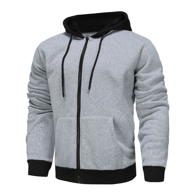 Pisexur Mens Winter Jacket Man Color Match Drawstring Zipper Pockets Hooded Coat Mens Winter Coat Windbreaker Jacket Warming Jacket