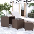 thumbnail image 1 of vidaXL Tables Gigognes 3 Pcs Rotin Poly Brun, 1 of 4