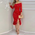 thumbnail image 2 of Ketyyh-chn99 Robes et Robes de Soirée Robe d'Été Femme Mode Élégante Robe de Soirée pour Dames Rouge,G, 2 of 5