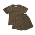 thumbnail image 2 of TopLLC Short Sleeve Round-Neck Blouses & Shirts Sets Children Solid Color Loose Boy Girl Pockets Shorts Short Sleeve Round-Neck Blouses T-shirt Sets Girl Set, 2 of 3