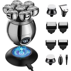 7D Scalp Head Shaver for Men, Beedove 6-in-1 Wet/Dry Electric Shaver for Face and Head
