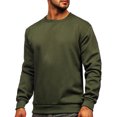 thumbnail image 2 of RKSTN Chandail à Manches Longues pour Hommes Col Rond Chandail Uni Chandail Chaud de Travail en Molleton Hauts, 2 of 7