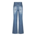 thumbnail image 3 of Bigersell Tall Jeans for Women Boot Cut Jeans Summer Woman Jeans Trouser Denim Pants Button Closure Light Wash Ripped Loose Jeans Female Loose Mid Waist Ankle Length Pants Style J-39 Light Blue L, 3 of 3