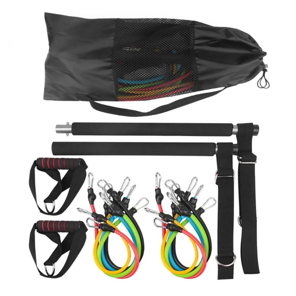 Multifunctional Pilates Bar Kit Adjustable Resistance Band for Yoga Fitness Stretching Exercises