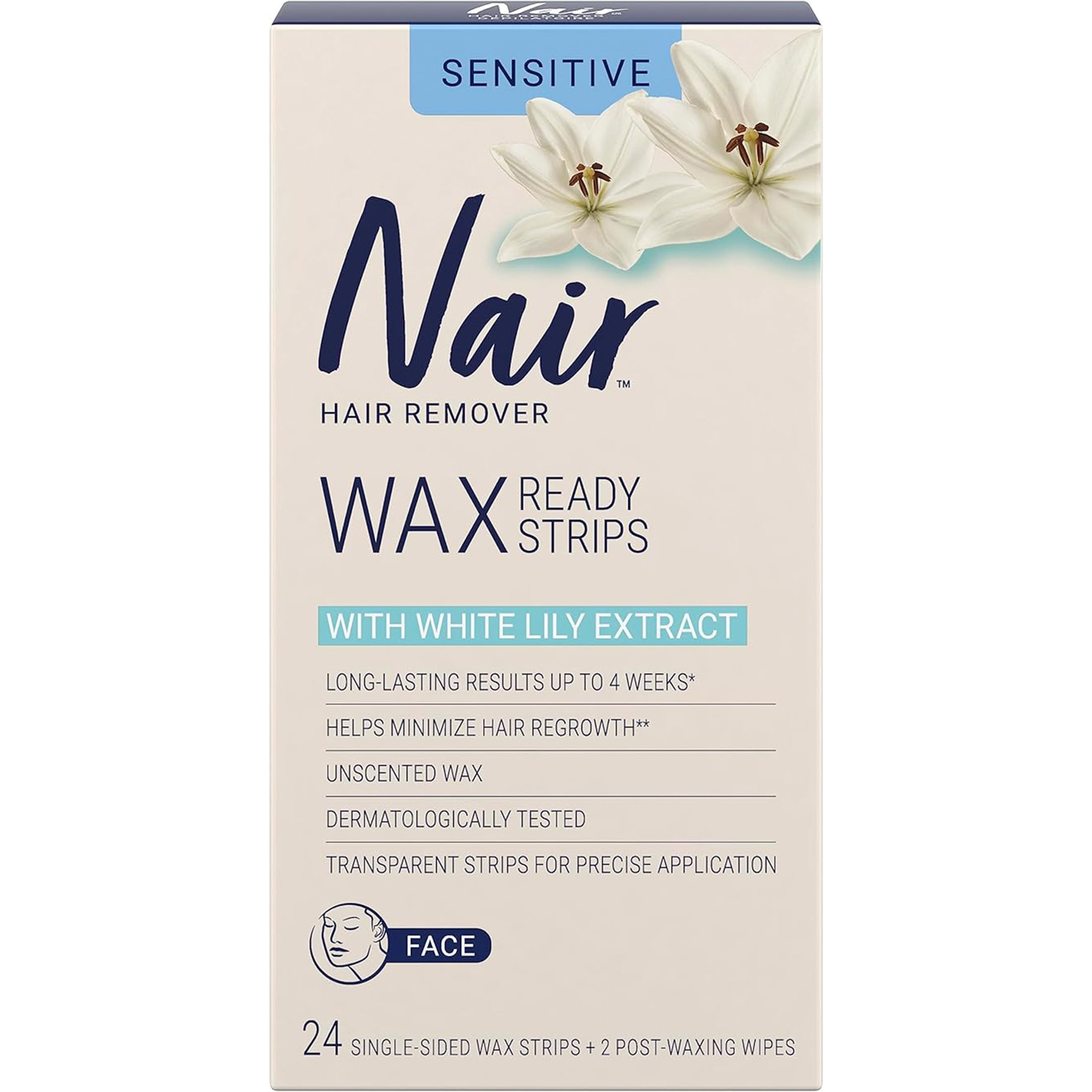 Bandes de cire prêtes Nair pour le visage