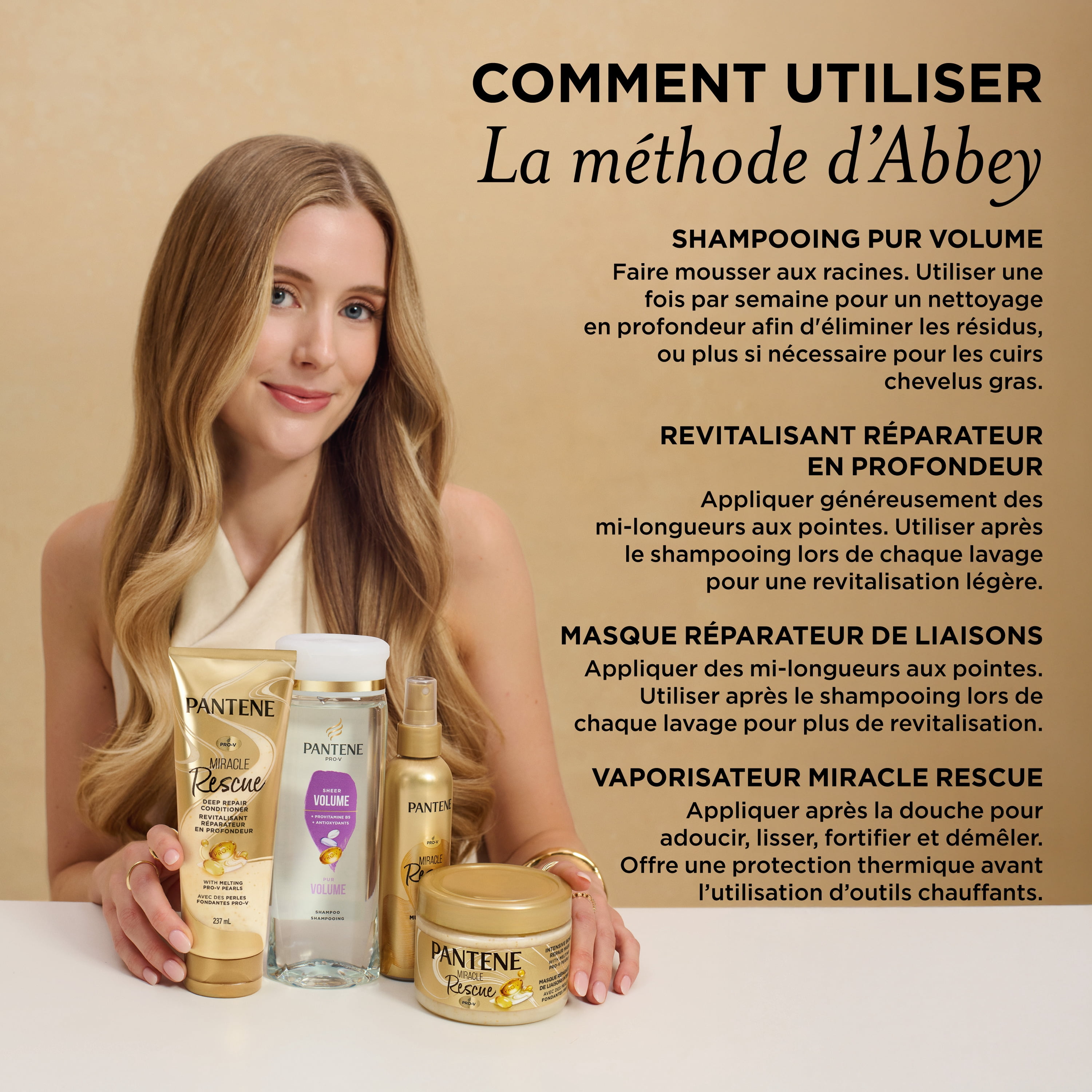 Revitalisant Réparateur enProfondeur Pantene, Masque Capillaire, Perles Fondantes Pro-V, Miracle Rescue, Réparation Des Dommages, Pour Des Cheveux Forts, Brillants et Sains, 237 mL