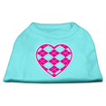thumbnail image 1 of Chemise à Imprimé Sérigraphie Coeur d'Argyle Aqua XS (8), 1 of 4