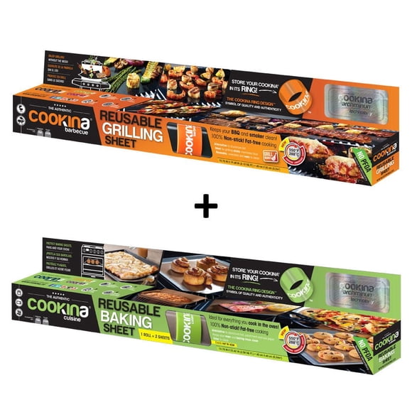 COOKINA Barbecue Grilling Sheet & Cuisine Baking Sheet Combo Pack
