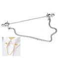 thumbnail image 4 of Mens Shirt Collar Bar Pin with Link Chain Brooch Pin Cravat Clasps 7cm, 4 of 7