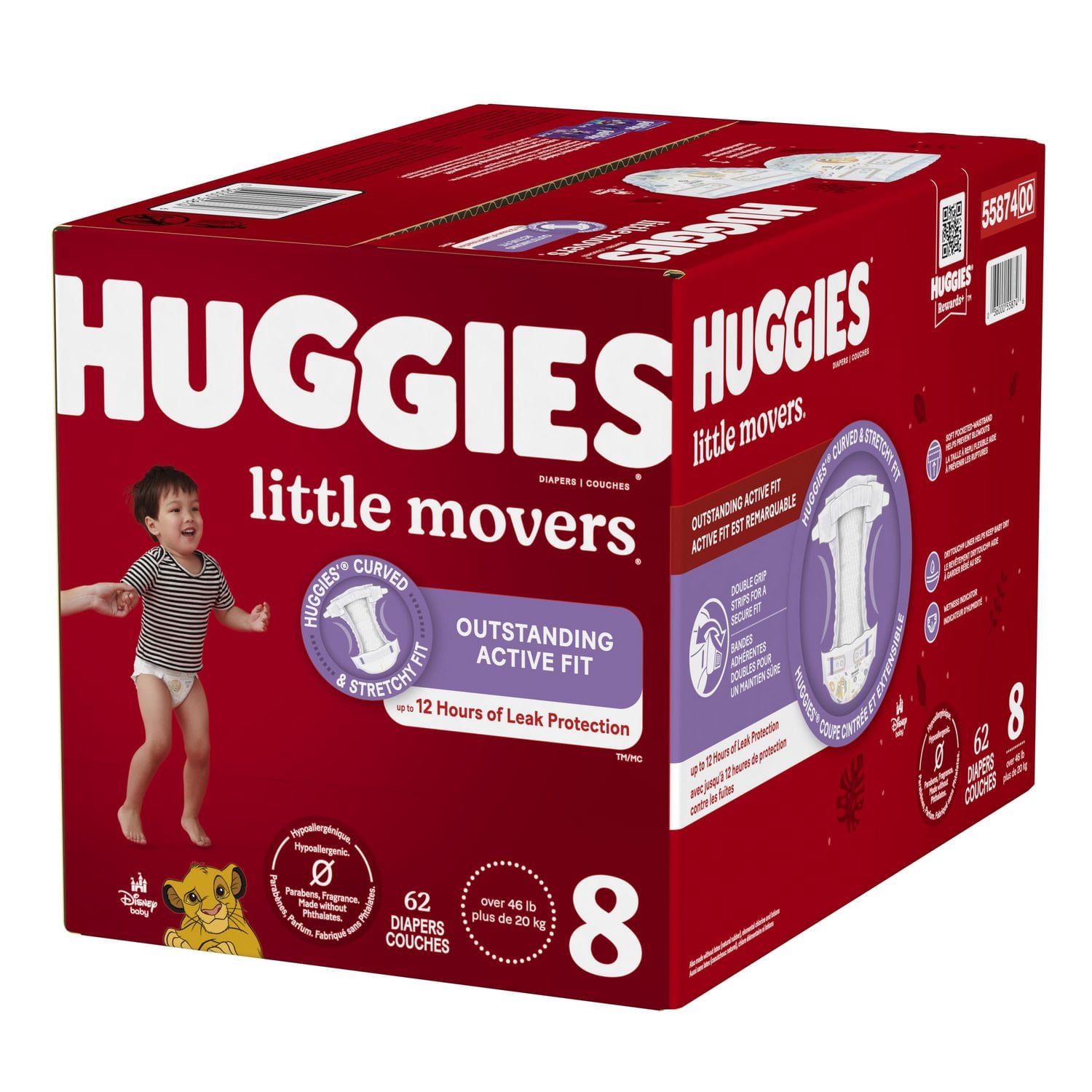 Huggies Little Movers Baby Diapers, Mega colossal pack, 3 (16-28 lbs), 136 Count