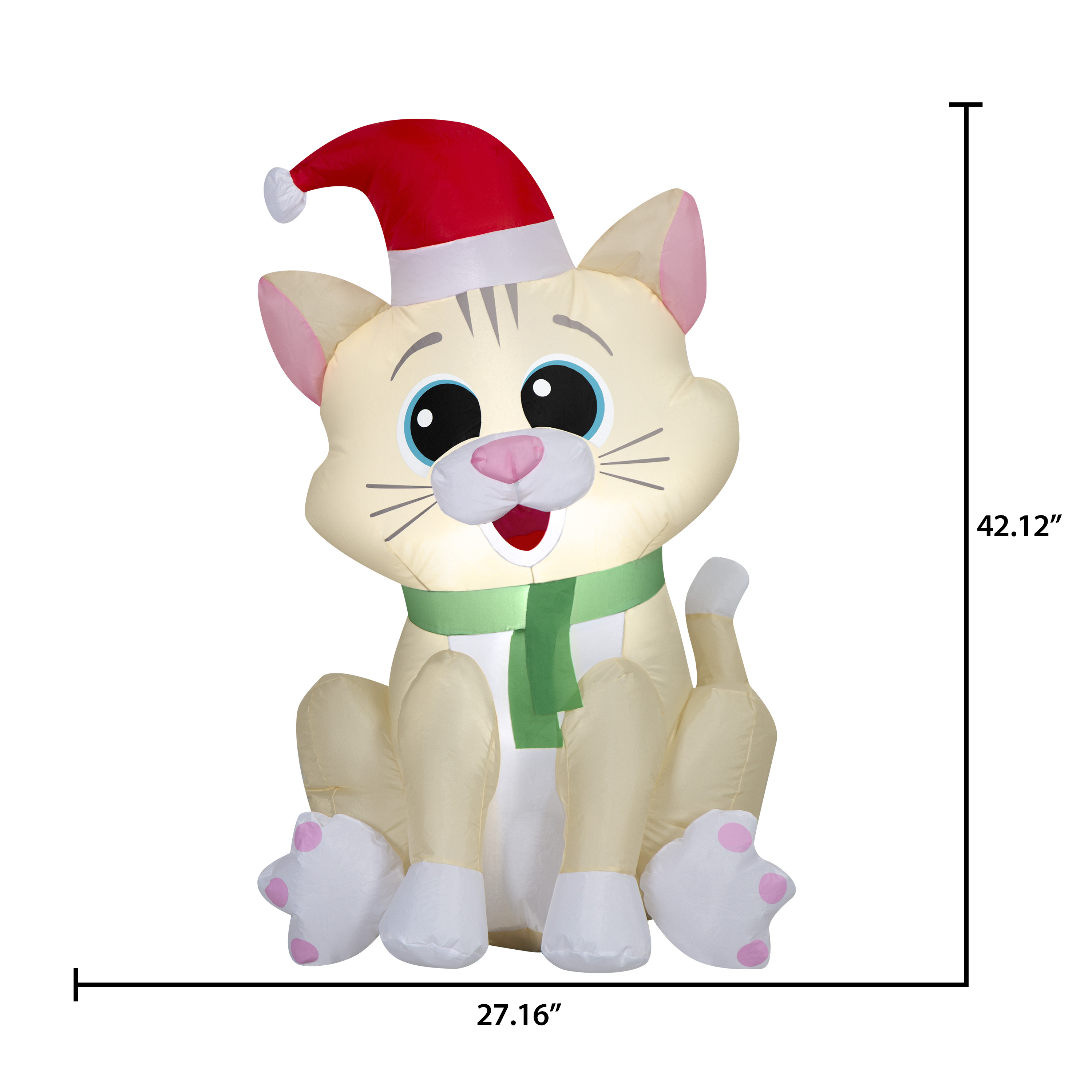 Chat de Noël gonflable de Noël pour jardin Airblown SM (WM)