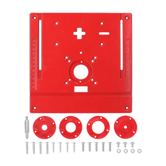 GROWTH TANK Router Table Insert Plate Wood Milling Flip Board Accessory 9.6x9.4inch Wear Resistant for Woodworking Benches Aluminum Alloy Red