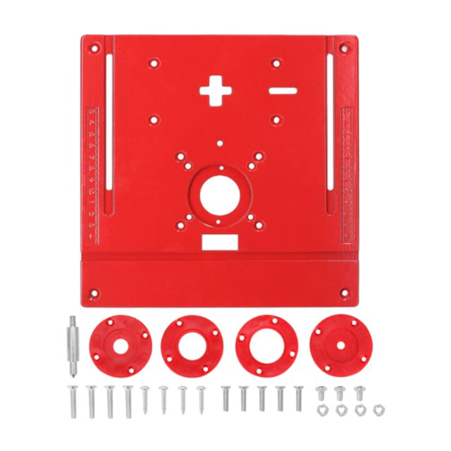 GROWTH TANK Plaque d'Insertion pour Table de Routeur, Planche Rabattable pour Fraisage en Bois, Accessoire 9.6x9.4 Pouces, Résistant à l'Usure pour Bancs de Menuiserie, Alliage d'Aluminium, Rouge
