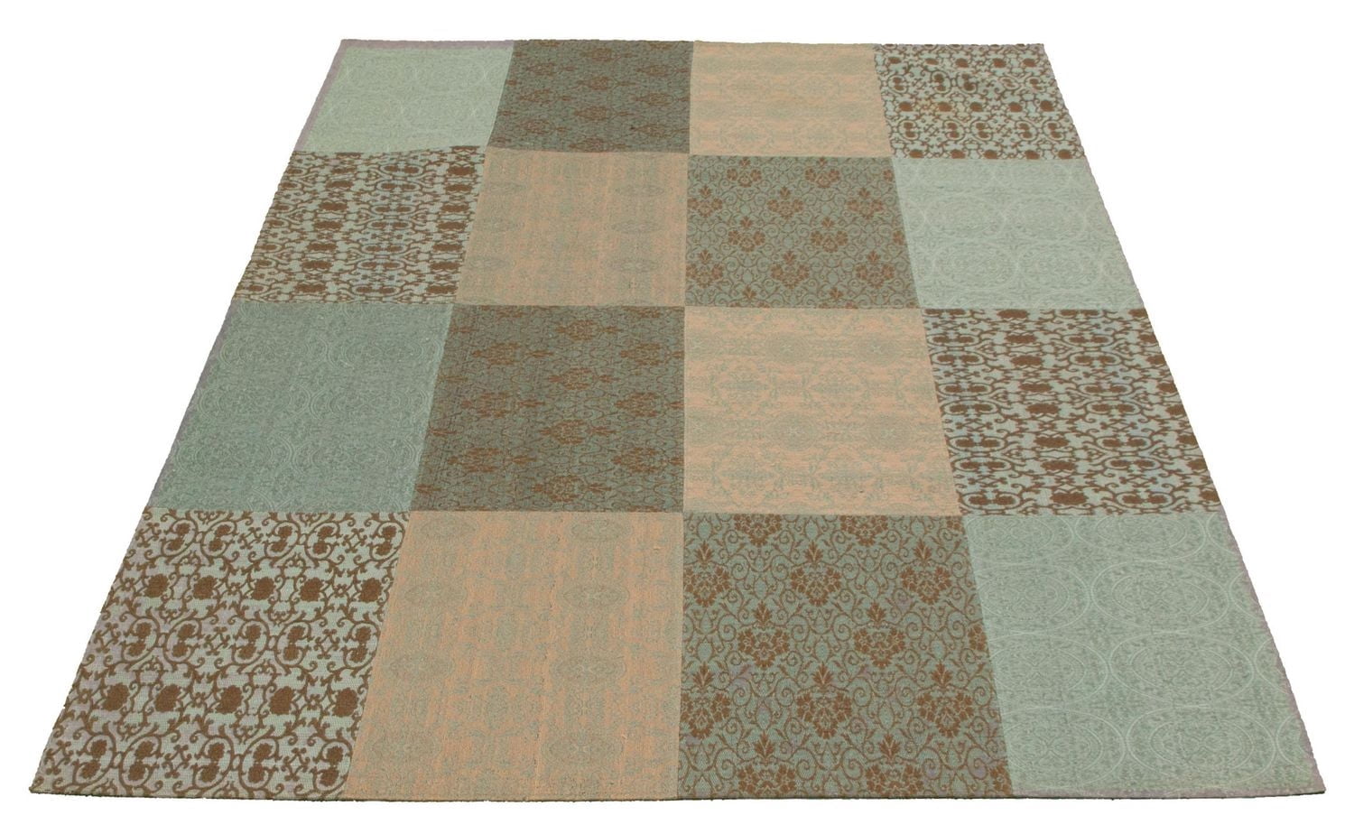 ECARPETGALLERY 3'10" x 5'11" Transitional Collage Handmade Area Rug for Living Room, Dining Room and Bedroom Blue