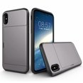 thumbnail image 1 of iPhoneXS MAX Case Hybrid Rugged Hard Back Cover with ID Credit Card Slot Holder Wallet Case for Apple iPhoneXS MAX - Grey, 1 of 8