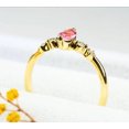 thumbnail image 4 of Bague de Fiançailles Cadeau en Or Jaune sur Saphir Rose Naturel et Moissanite, 4 of 4