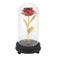 thumbnail image 1 of Fyydes 24K Gold Plated Rose Flower LED Light with Glass Cover Base Valentines'Day Wedding Gift, 1 of 8