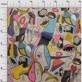 thumbnail image 3 of oneOone Viscose Jersey Dusty Gray Fabric Abstract Comic Face Sewing Craft Projects Fabric Prints By Yard 60 Inch Wide, 3 of 5