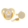 thumbnail image 4 of XZNGL Pacifier Clips Baby Girl Baby Pacifier 26 Letter Name Initials Clip Silicone Baby Pacifier Golden Shiny Newborn Pacifier Silicone Pacifier Clip, 4 of 8