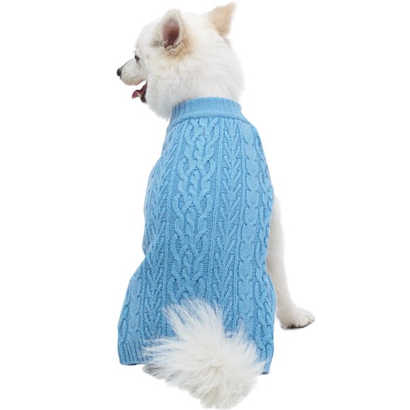 America's Best Petcare Blueberry Dog Sweater - Alaskan Blue Wool Blend - Small No-Sleeve Style for Boys