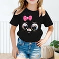 thumbnail image 2 of T-shirt Mignon à Imprimé pour Fille, Col Rond, Manches Courtes, Été, Décontracté, Ample, Mode, Hauts T-Shirt Longs, Superposition, Hauts pour Enfants, Chemise à Manches Longues à Rayures, Soutien-Gorge Intégré pour Fille, Chemise à Manches Longues pour Fille, Chemise Taille 8 pour Fille, 2 of 4
