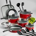 thumbnail image 2 of PrimaWare 18 Pc Aluminum Nonstick Cookware Set, Red, 2 of 6