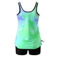 thumbnail image 3 of UPPADA Tankini Maillots de Bain pour Femmes Modestes Maillots de Bain Grande Taille Deux Pièces Tankini Maillot de Bain avec Soutien-Gorge Col Ras du Cou Haut à Motif Floral et Short Garçon 2 Pcs Maillots de Bain Confortables de Vacances Liquidation en Liquidation Vert,TG, 3 of 6