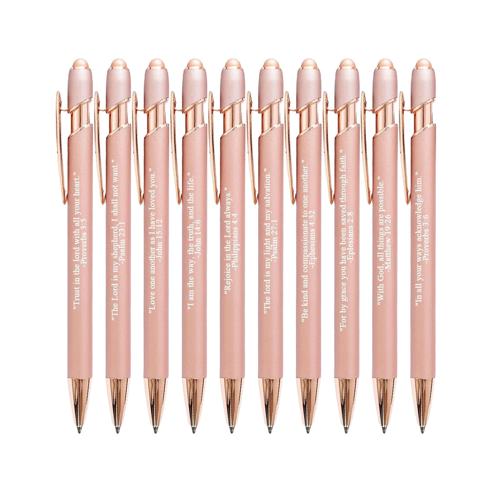 ZTTD 10 Pcs Bible Verse Pens Christian Ballpoint Pens Inspirational Quotes Writing Tool Small Retractable Black Ink Religious Gifts for Women Men Office