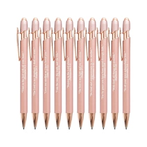 ZTTD 10 Pcs Bible Verset Stylos Christian Ballpoint Stylo Inspirational Citations Outil d'écriture Petit Retractable encre noire Cadeaux religieux pour les femmes Bureau des hommes