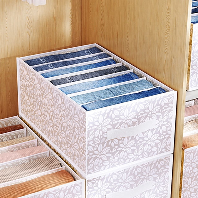 Fridja Organisateur de Vêtements pour Garde-Robe en Liquidation, Organisateur de Vêtements à Compartiments avec Support, Organisateur de Tiroir à Lessive Pliable et Lavable avec Poignée