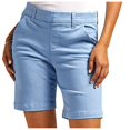 thumbnail image 2 of WEIYLL Women's Pants Summer Solid Color Comfortable Straight Five Point Leggings Pockets Blue Trousers size M, 2 of 9
