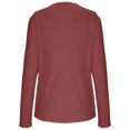 thumbnail image 4 of Yuyuzo Womens Long Sleeve Fall Tops Half Button V Neck Loose Fitted Shirts Comfy Textured Blouses, 4 of 5