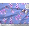 thumbnail image 2 of Soimoi Blue polyester Crepe Fabric Leaves & Flower Floral Print Fabric by Yard 52 Inch Wide, 2 of 4