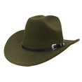 thumbnail image 1 of New Straight Cowboy Hat - British Style Fedora Flat Top Black Wool Top Hat, 1 of 2