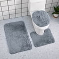 thumbnail image 4 of weibbin 3 Pcs Bathroom Rugs - Solid Color, Universal Soft Comfortable, Water Absorption, Non-Slip, Thick, Machine Washable, Easier to Dry for Bath Floor Mats, 4 of 8