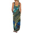 thumbnail image 4 of Robes de Demoiselle d'Honneur Femmes Décontractées Amples Été Imprimé Longue Robe de Plage Robe Sans Manches Col en V Robe à Manches Courtes en Solde, 4 of 6