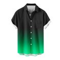 thumbnail image 5 of Hot6sl Économies d'Été Liquidation Chemisier & Chemise à Manches Courtes Col Rabattu, Chemise Décontractée Mode Homme Col Rabattu Imprimé Dégradé Manches Courtes Bouton Chemisier, Chemisier Polyester HommeVert, TG, 5 of 5