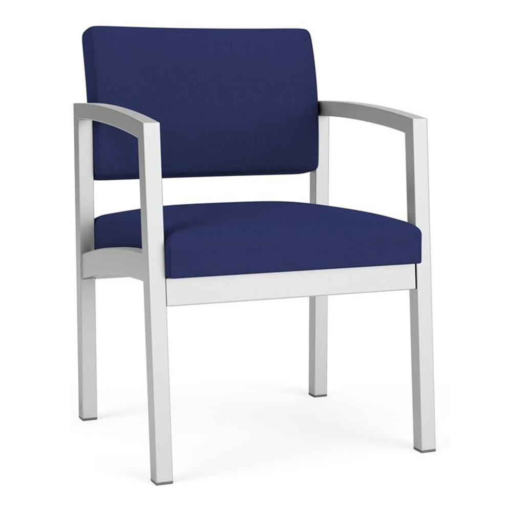 Lenox Steel Reception Waiting Room Healthcare Guest Chair / Silver Steel / Blue