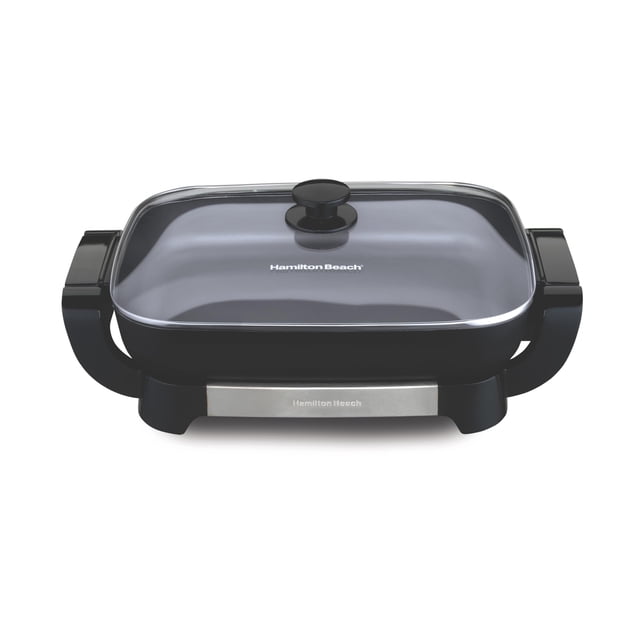Hamilton Beach Electric Skillet with PFAS-Free Durathon Ceramic Coating, Removable 12x15” Pan, Adjustable Temperature, Reversible Design, Tempe