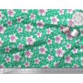 thumbnail image 2 of Soimoi Green polyester Crepe Fabric Leaves & Flower Floral Print Fabric by Yard 52 Inch Wide, 2 of 3