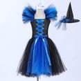 thumbnail image 2 of YOUSNH Halloween Tout-Petits Enfants Bébés Filles Magnifique Sorcière Robe Noire avec Chapeau Tutu Chic Déguisement Fête Tulle Robes Robes pour Filles J_002 8-9 Ans, 2 of 6