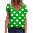 thumbnail image 2 of JDQJBZ T-Shirt à Manches Courtes pour Femmes Haut d'Été, Blouse Décontractée Ample de Mode pour Femmes Impression T-Shirt à Col en V Blouse T-Shirt Imprimé, 2 of 5