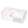 thumbnail image 3 of Home First Aid Box and Travel Medicine Storage Box, Plastic Medicine Kit Case Container Empty, Medical Box with Lock Lid & Handle, Emergency Supplies Organizer for Family and Traveling, 9.1x4.7x3.7", 3 of 4