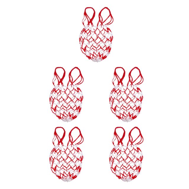 Baohd Sac de Ballon en Maille 1/2/3/5 Sac de Transport en Filet Blanc Rouge 5 Pcs